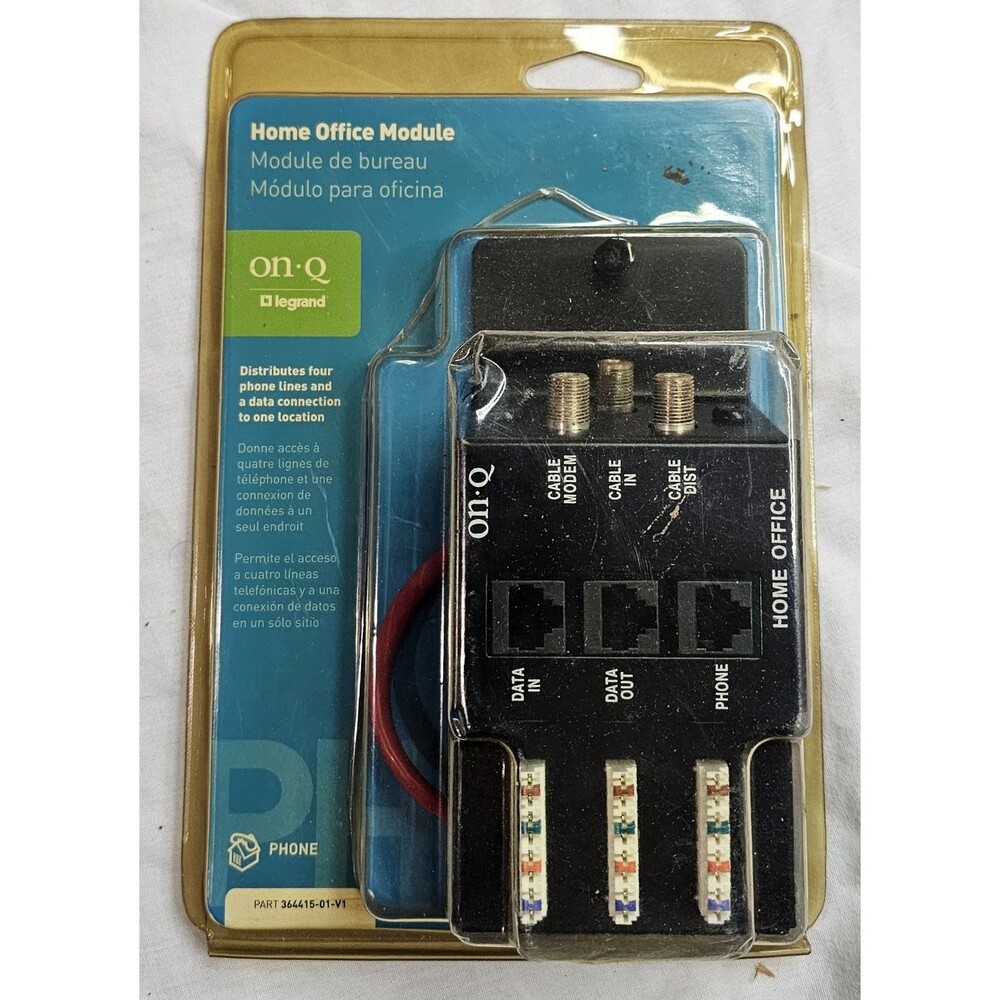On-Q Legrand Home Office Module 4-Line Phone & Data Distribution Part 364414-01